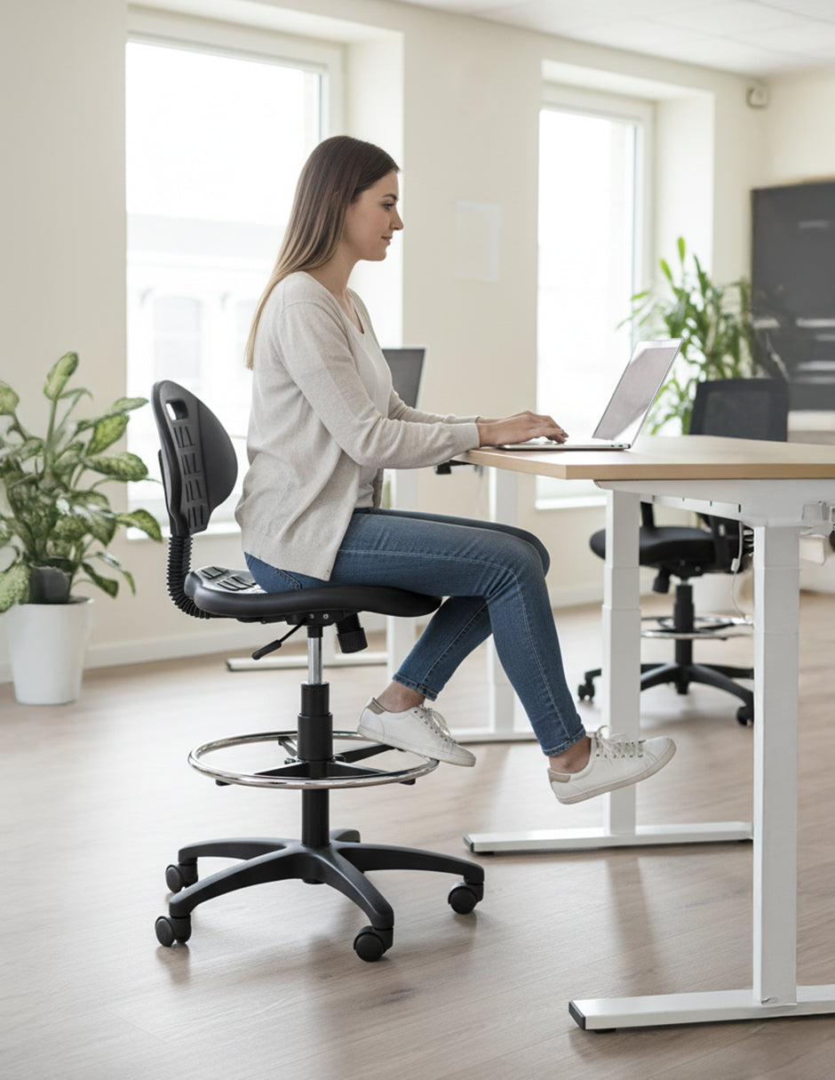 Silla De Oficina Cajero  Recepción Merak Negro