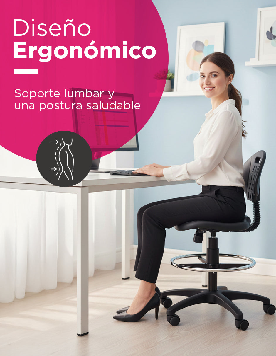 Silla De Oficina Cajero  Recepción Merak Negro