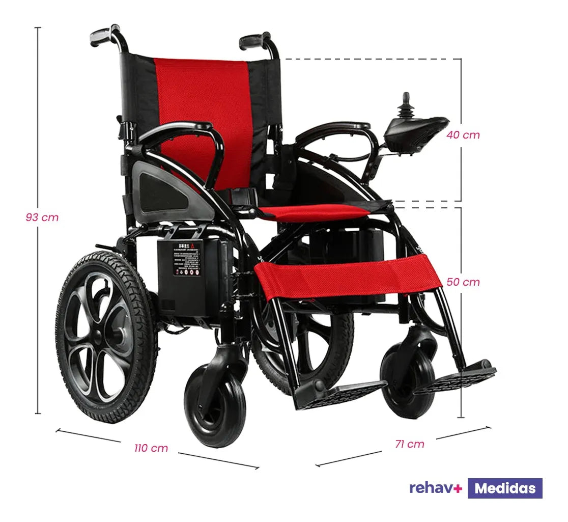 Silla De Ruedas Eléctrica Todo Terreno Vanlig Color Rojo/Negro