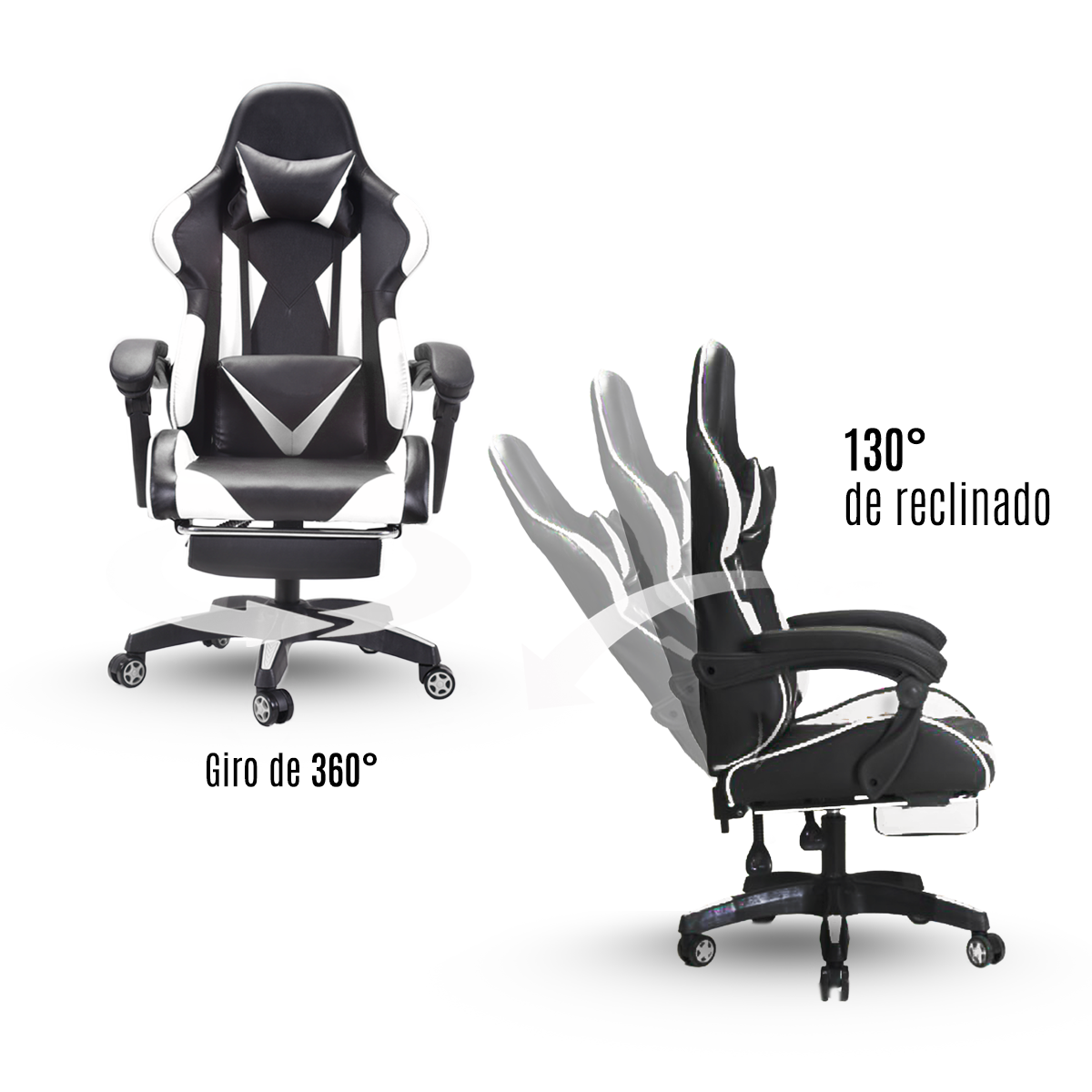 Silla Gamer Mercury Blanco