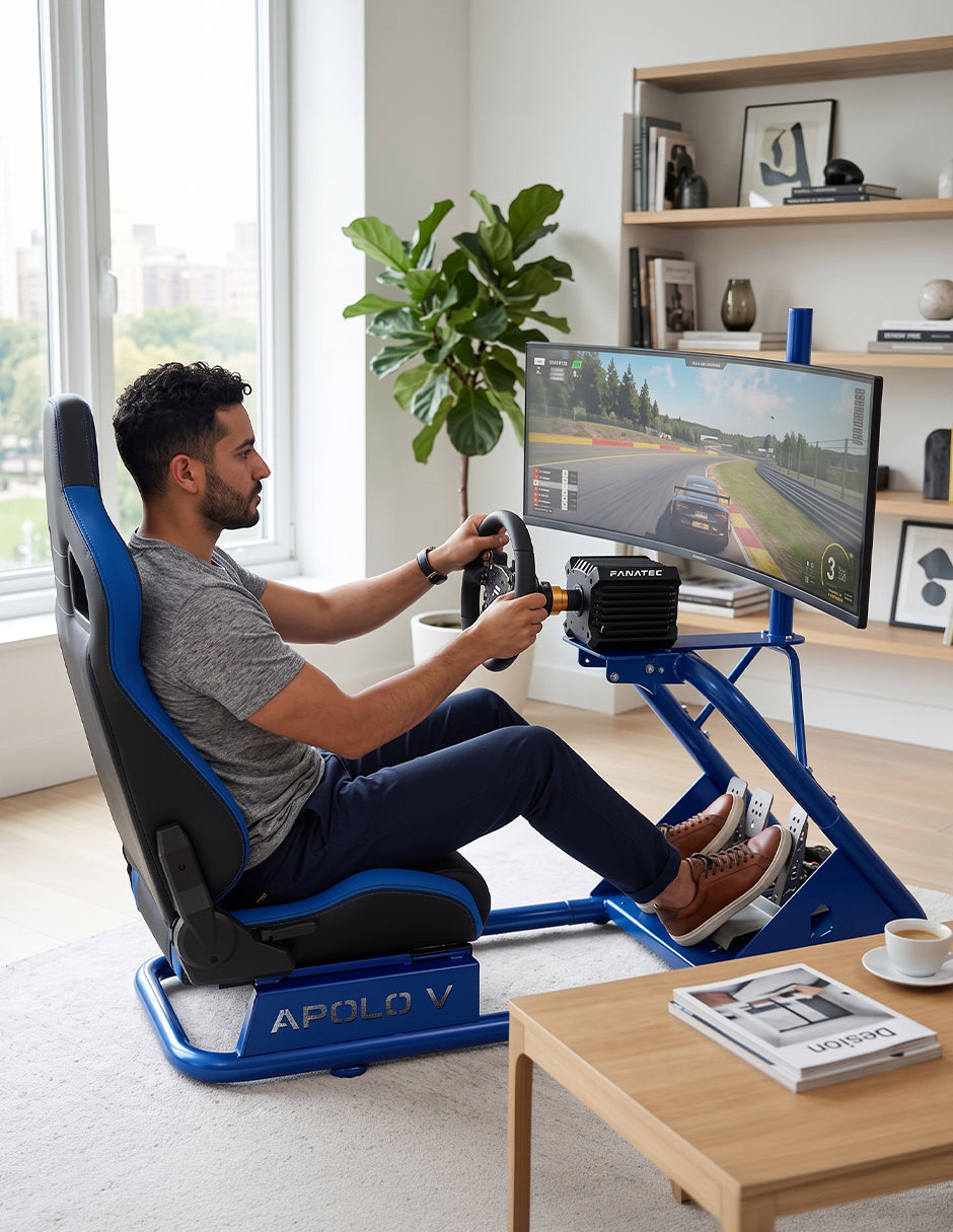 Simulador Gamer Carreras Asiento Racing Reclinable Apolo Azul Vanlig