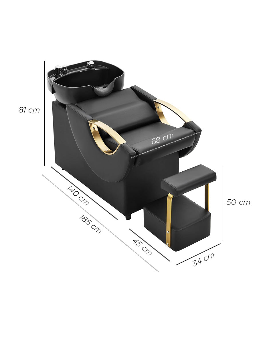 Silla Lavacabezas Saloni Negro-Dorado