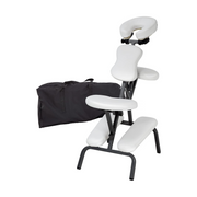 Silla de Masaje Plegable Portátil Shiatsu Blanco Soporta 150kg con Bolsa de Transporte