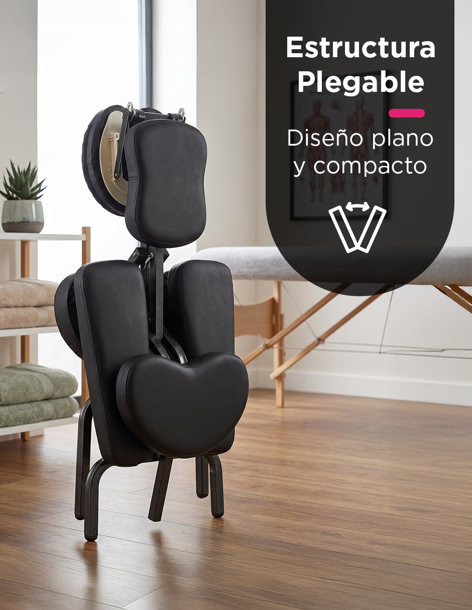 Silla de Masaje Plegable y Portátil para Terapia Shiatsu - Cama de Masaje Tipo Silla Ergonómica Ajustable