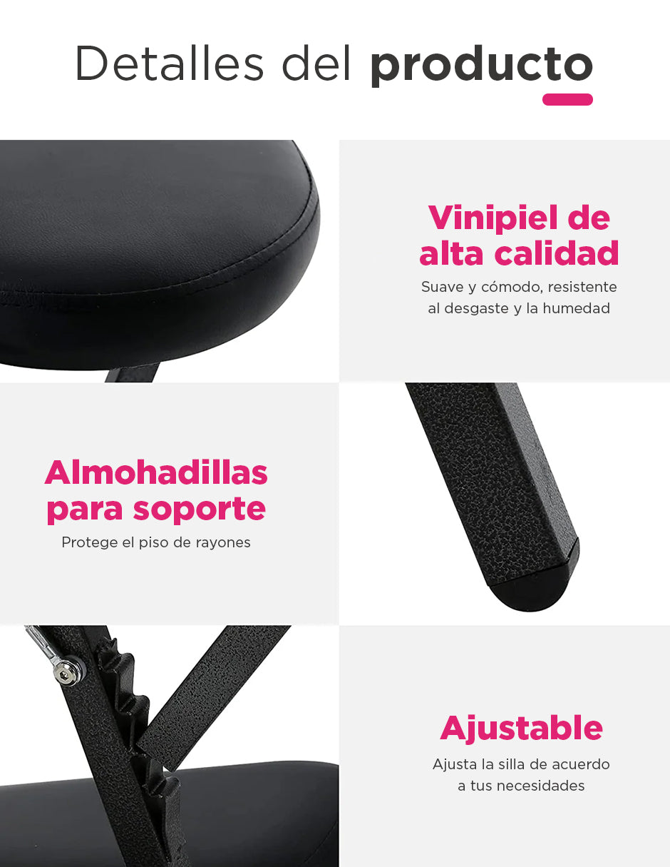 Silla de Masaje Plegable y Portátil para Terapia Shiatsu - Cama de Masaje Tipo Silla Ergonómica Ajustable