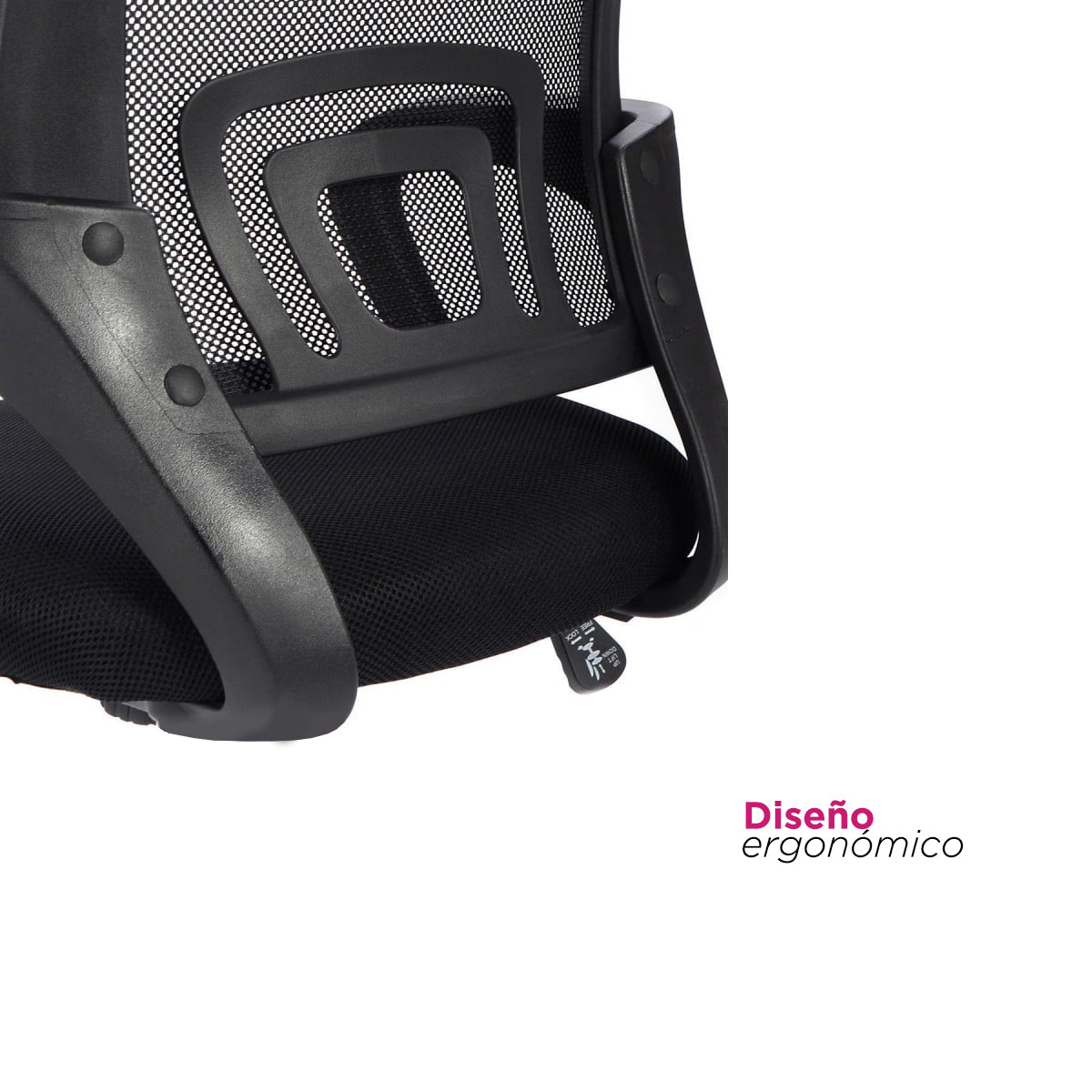 Silla de Oficina Ejecutiva Carson Negra Ergonomica con Malla Transpirable Mesh, Altura Ajustable y Base Giratoria