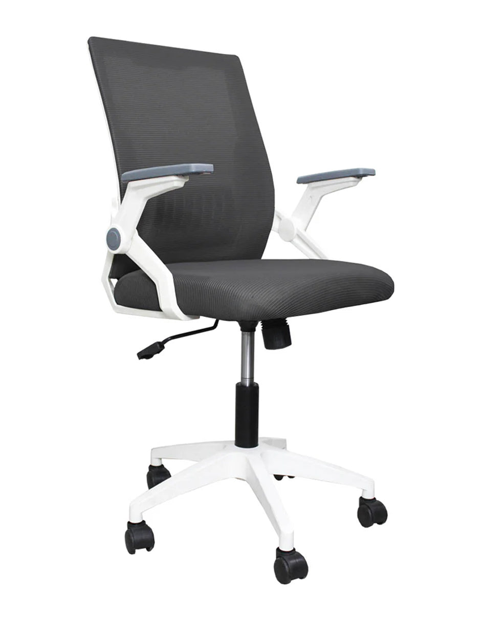 Silla de Oficina Ergonómica Malla Transpirable Reposabrazos Plegables Avalon Negra