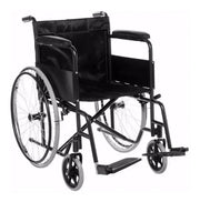 Silla de Ruedas Sólida Plegable Marson de Acero Ligera en Color Negro con Frenos de Autobloqueo 18 Pulgadas
