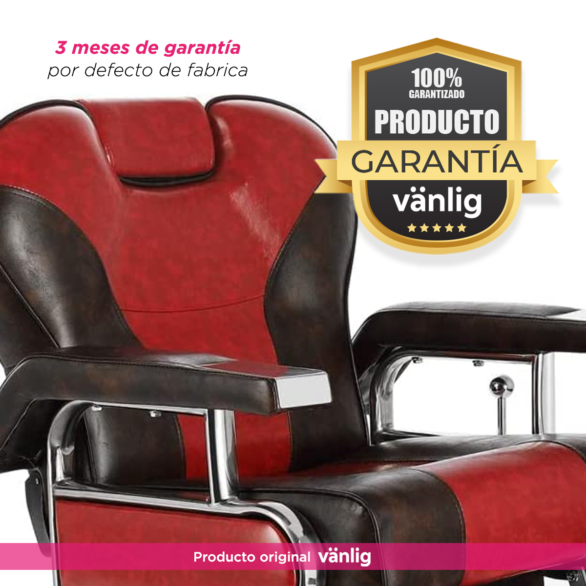 Sillón Barbería Pompeya Rojo