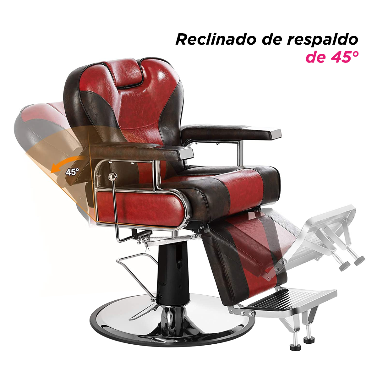 Sillón Barbería Pompeya Rojo