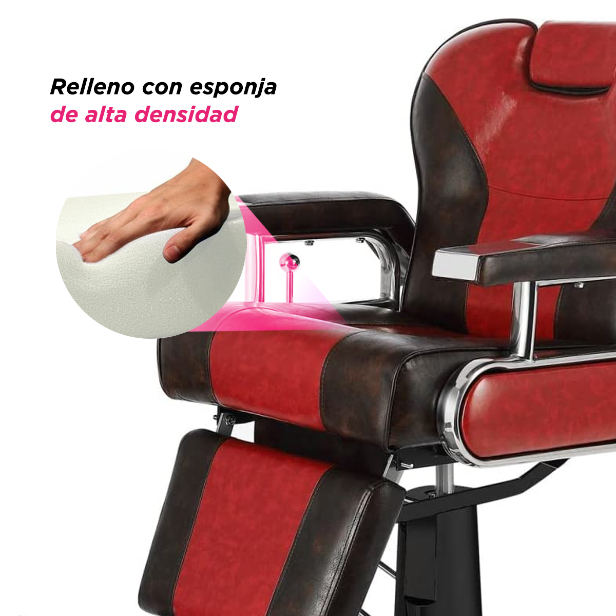 Sillón Barbería Pompeya Rojo