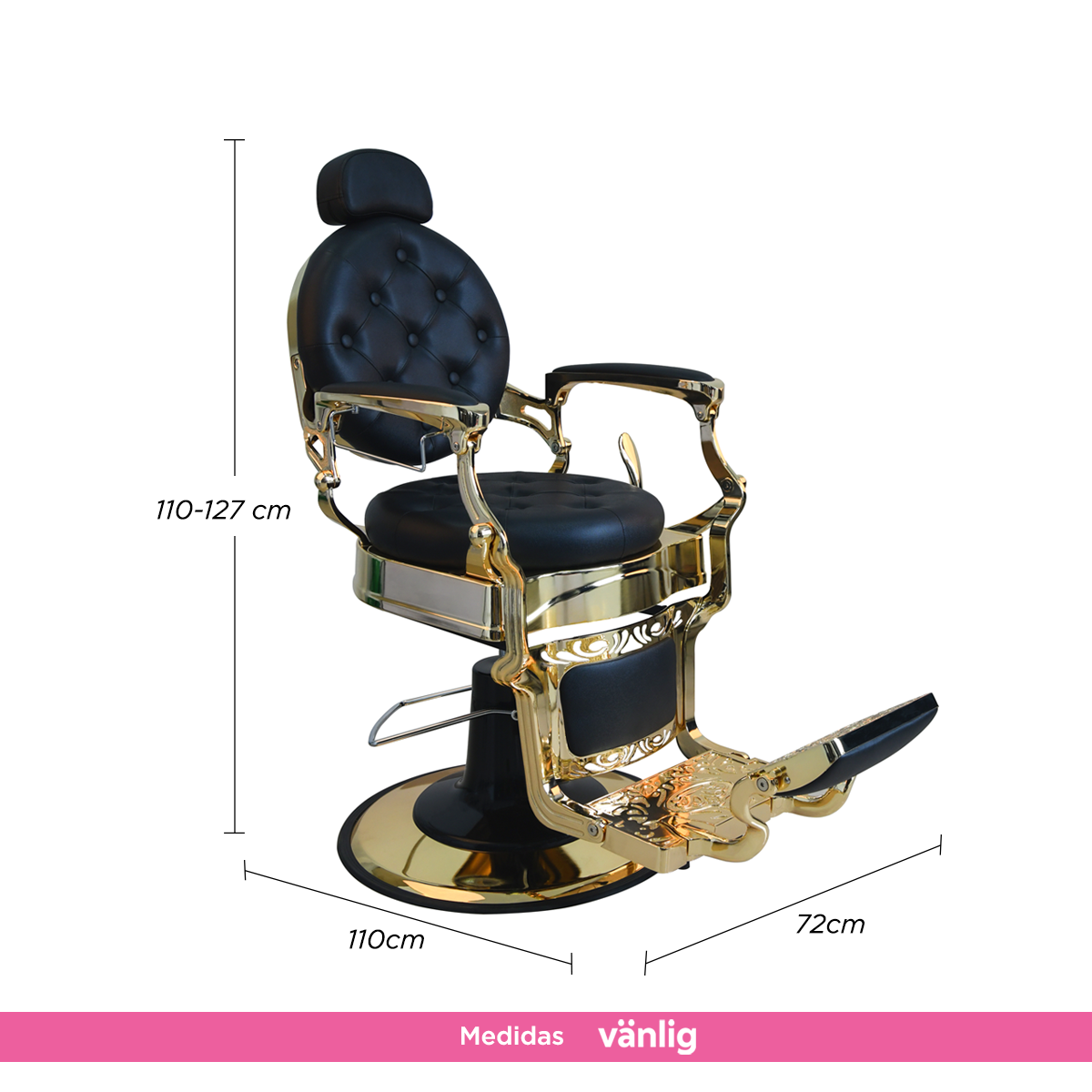 Sillón Barbería Bérgamo Dorado