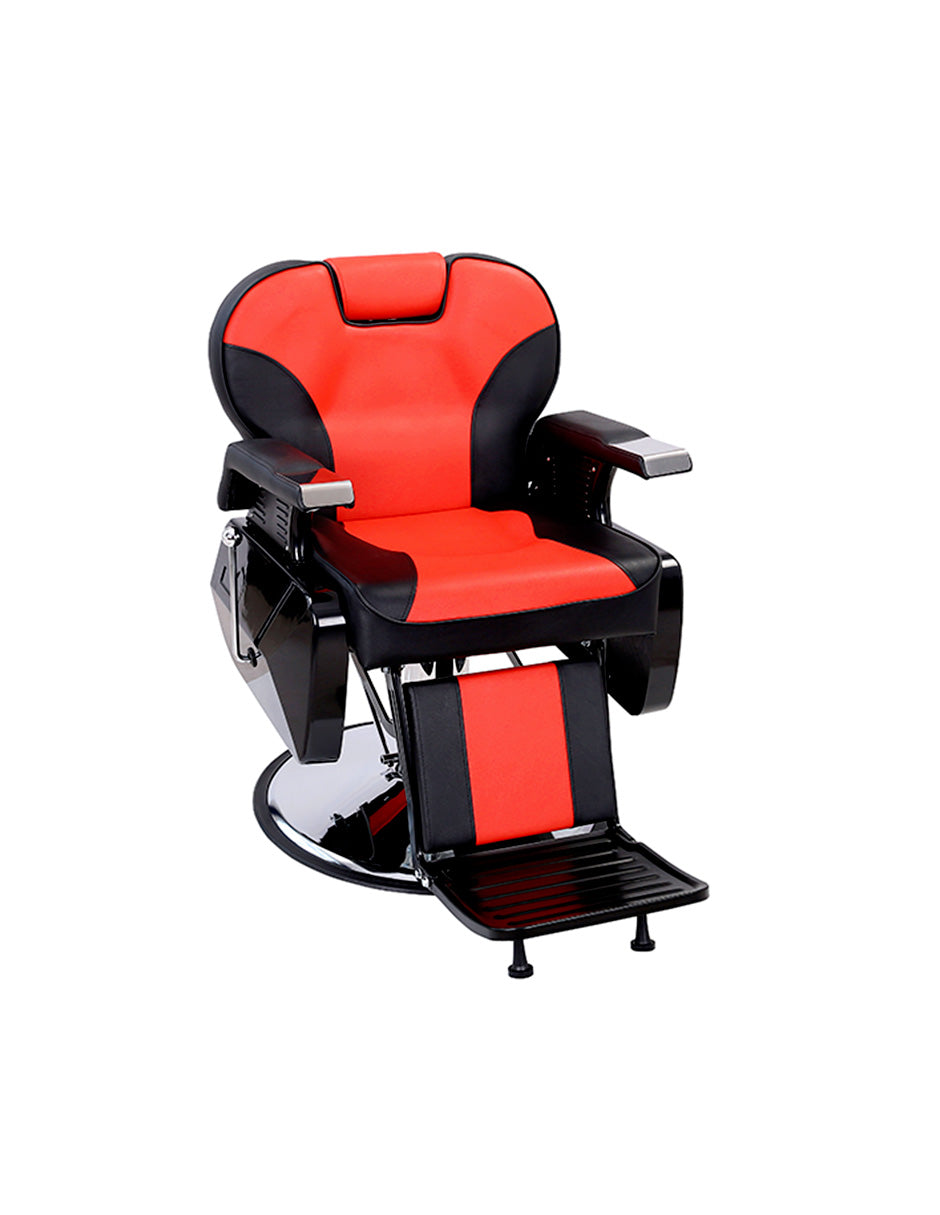 Sillon Barberia Roma Bicolor Rojo con Negro