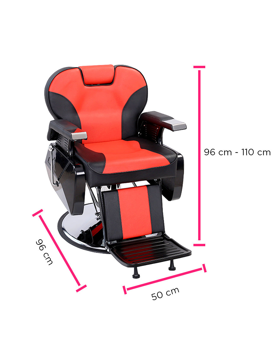 Sillon Barberia Roma Bicolor Rojo con Negro