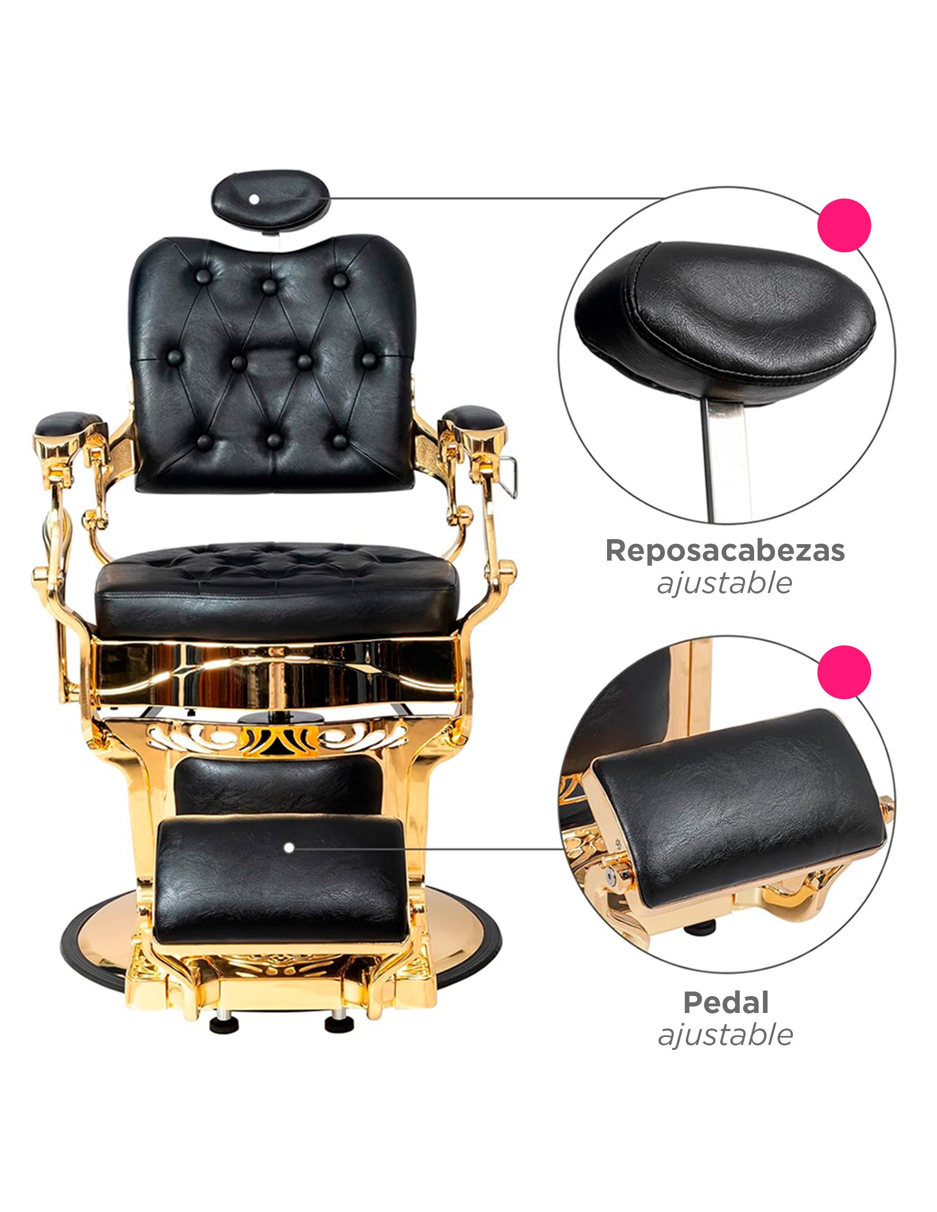 Sillon Barberia Volterra Negro Gold