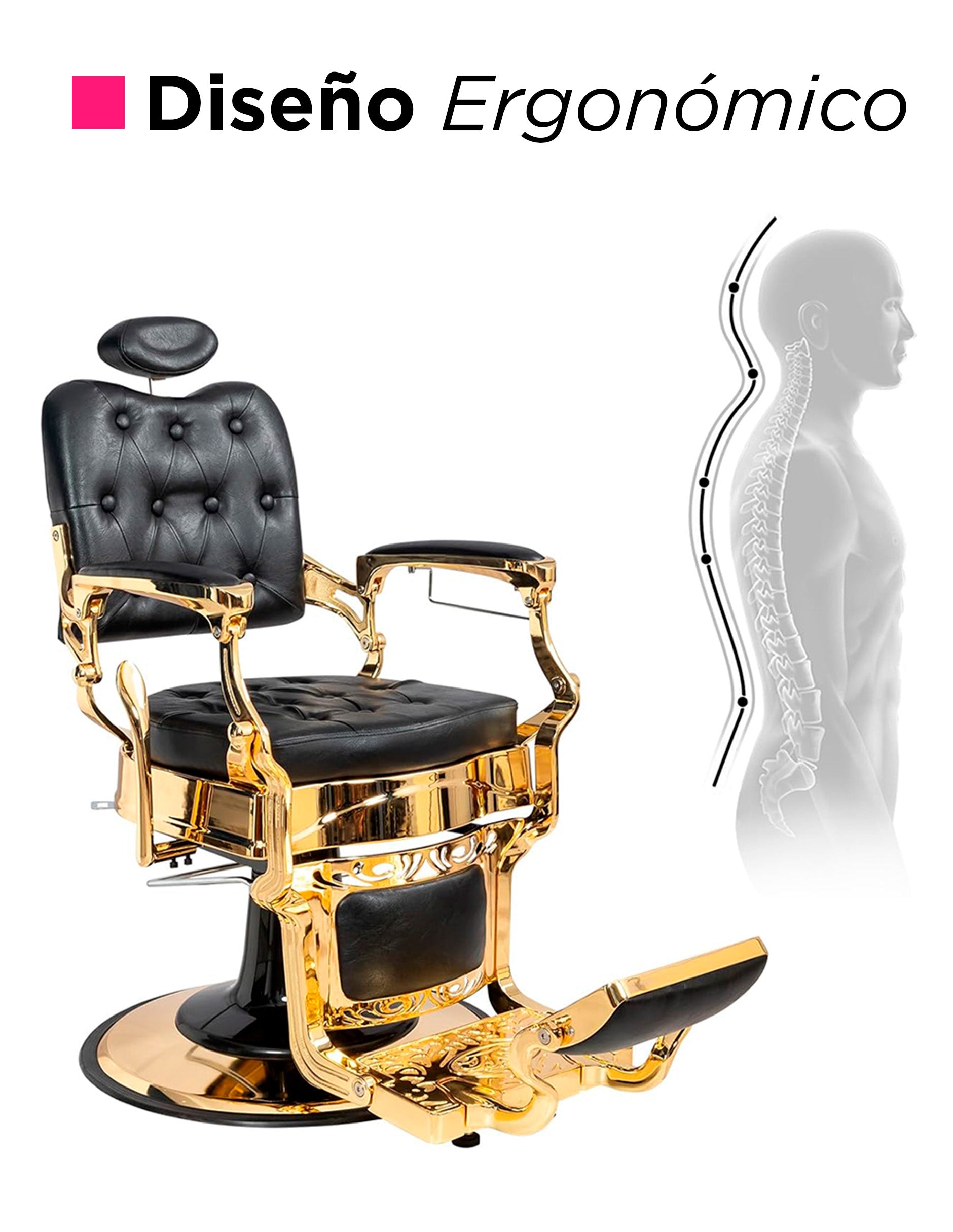 Sillon Barberia Volterra Negro Gold