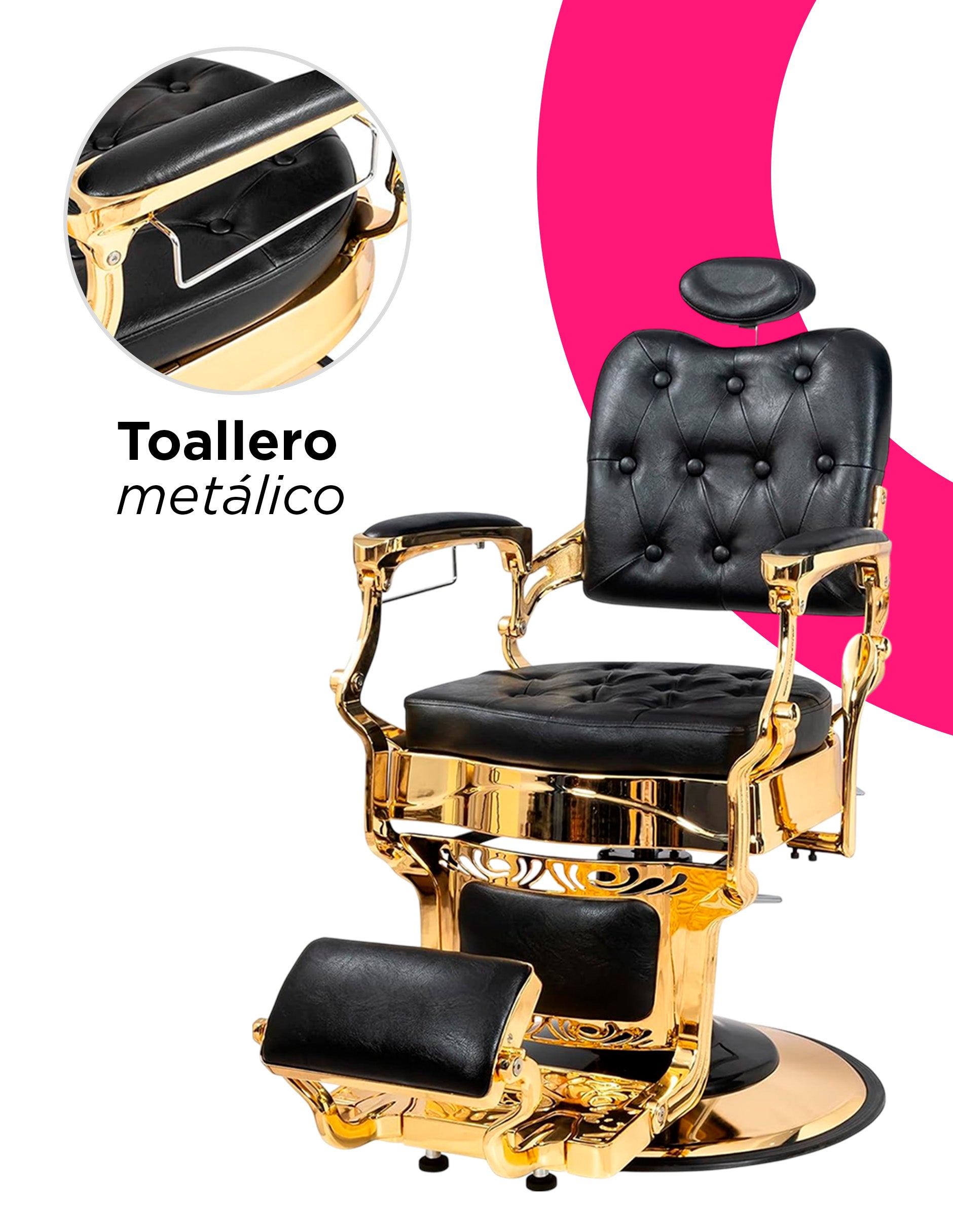 Sillon Barberia Volterra Negro Gold