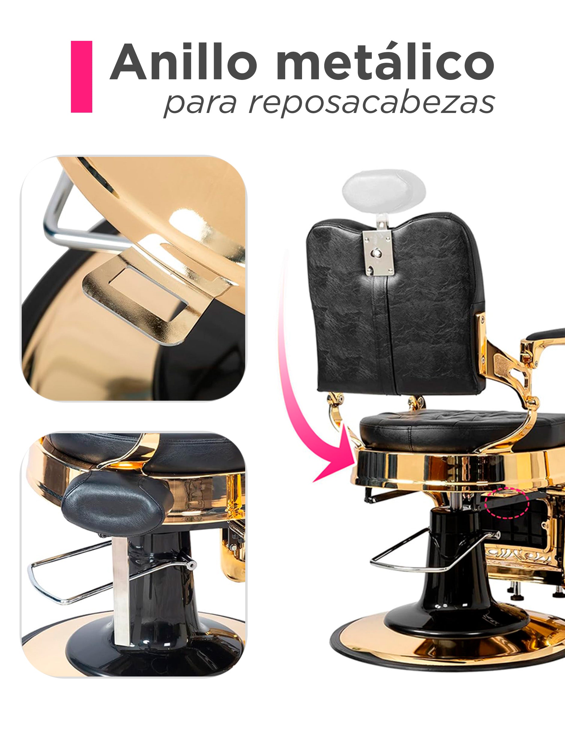 Sillon Barberia Volterra Negro Gold