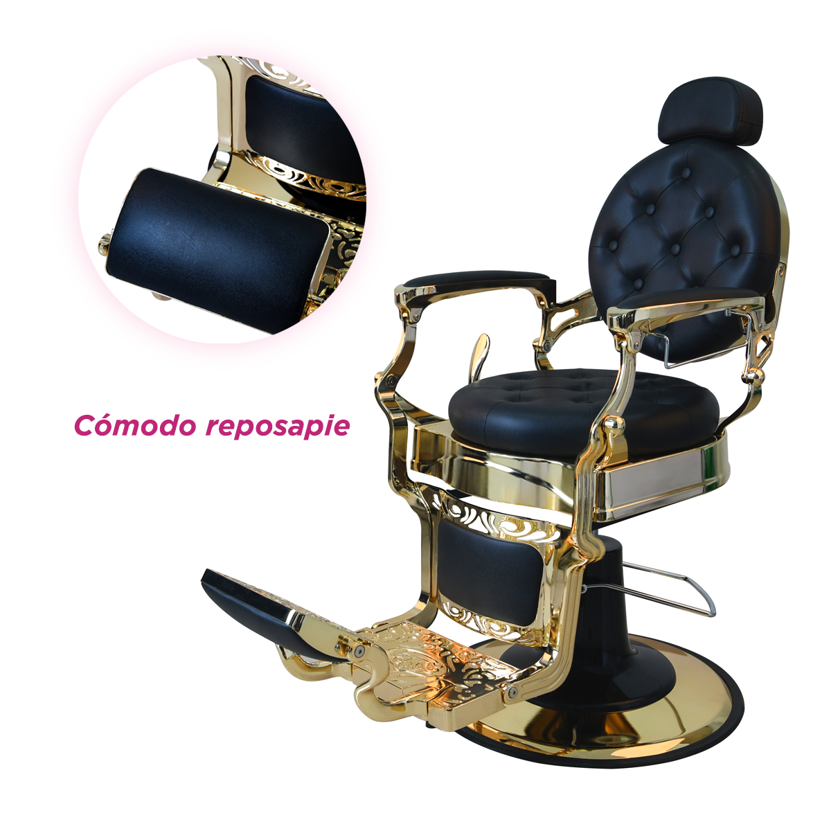 Sillón Barbería Bérgamo Dorado