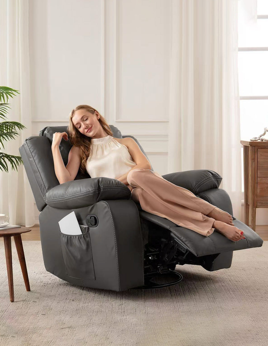 Sillón Burgo Reclinable Eléctrico con Masaje y Calor Gris