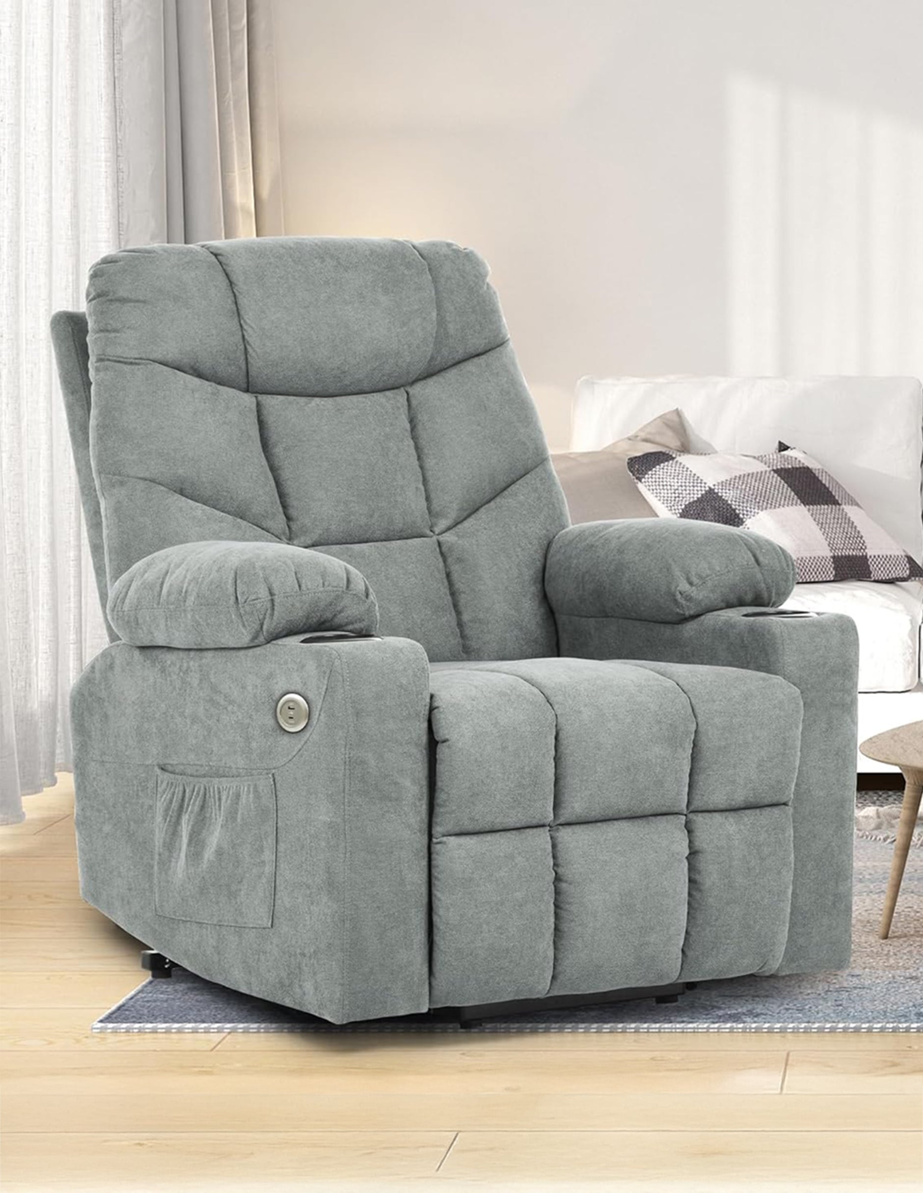 Sillon Reposet Electrico  Reclinable Con Masaje Weimar Gris