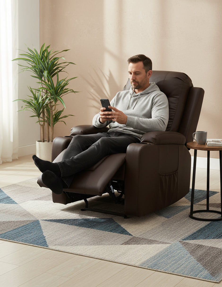 Sillón Reposet Manual Reclinable Napoli Con Portavasos