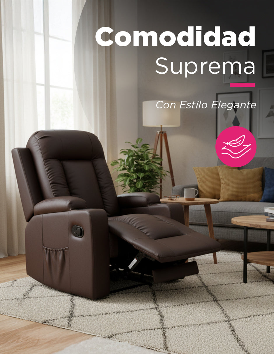 Sillón Reposet Manual Reclinable Napoli Con Portavasos