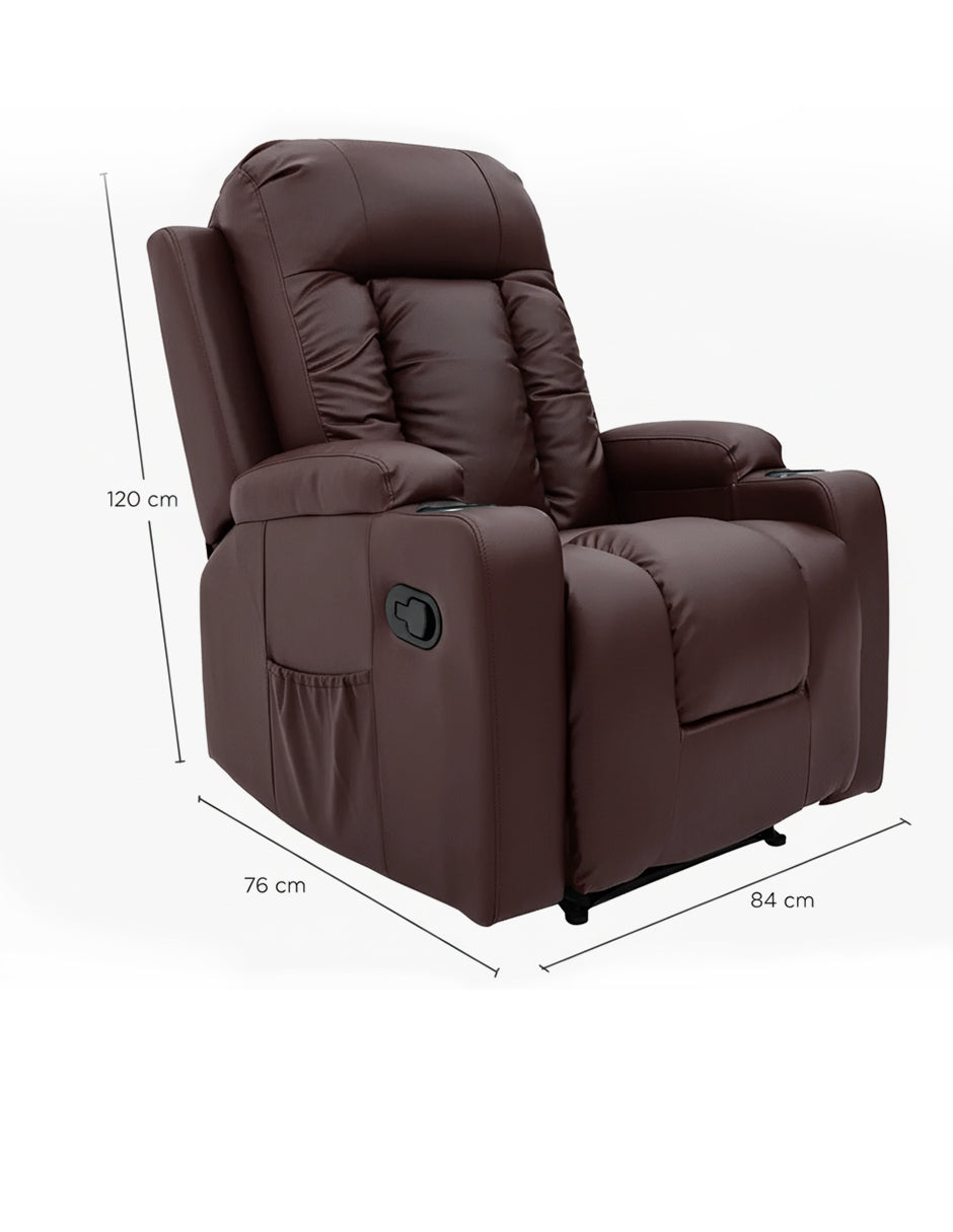 Sillón Reposet Manual Reclinable Napoli Con Portavasos