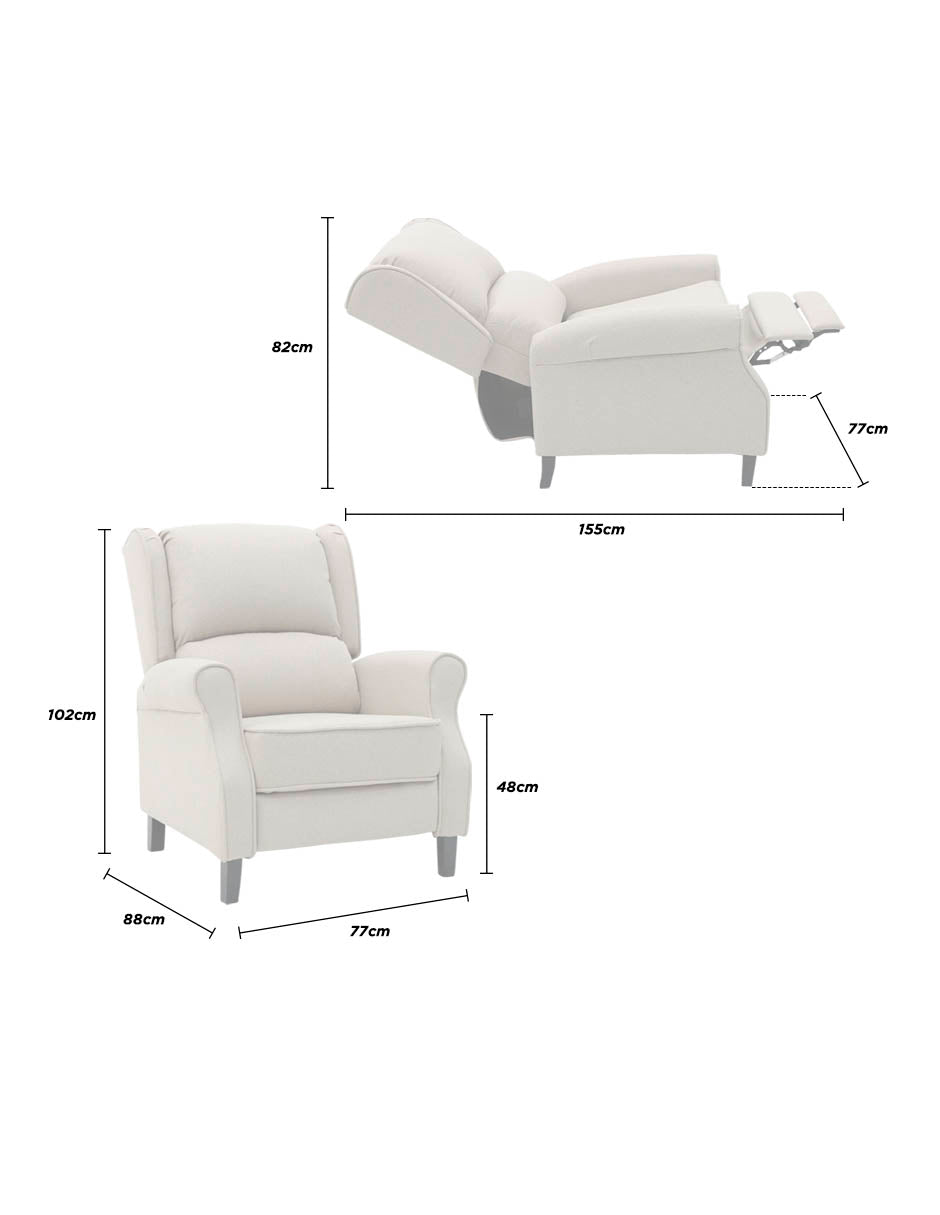 Sillón Reposet Marsella Beige