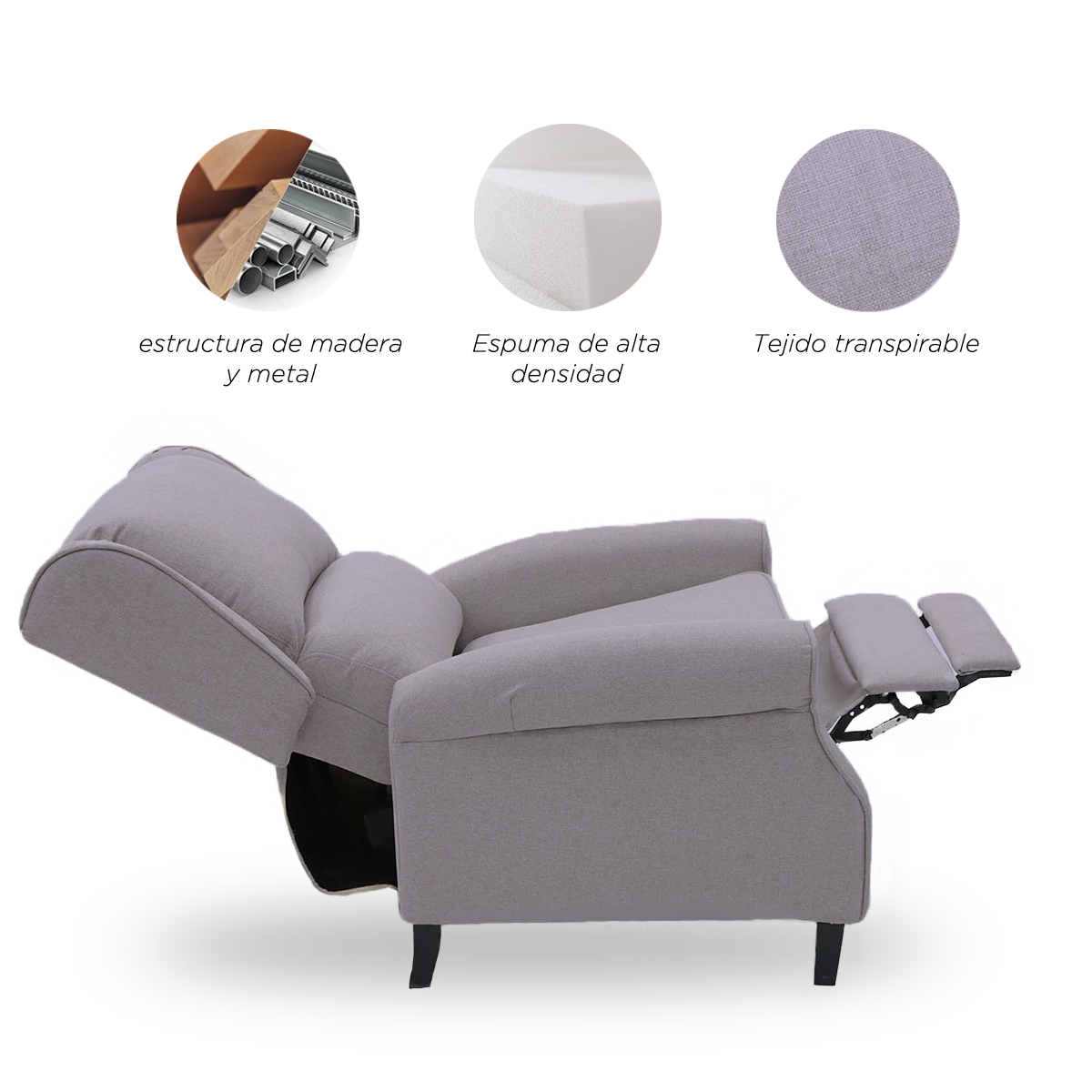 Sillon Reposet Marsella Gris