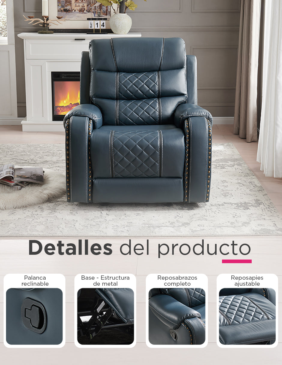 Sillon Reposet Reclinable  Manual Hamelin Azul