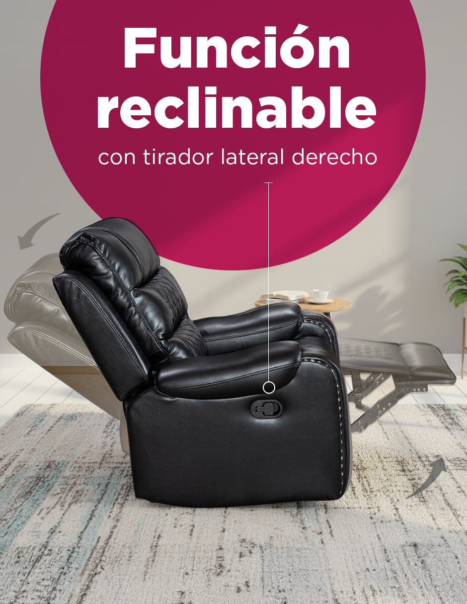 Sillon Reposet Reclinable Manual Hamelin Negro