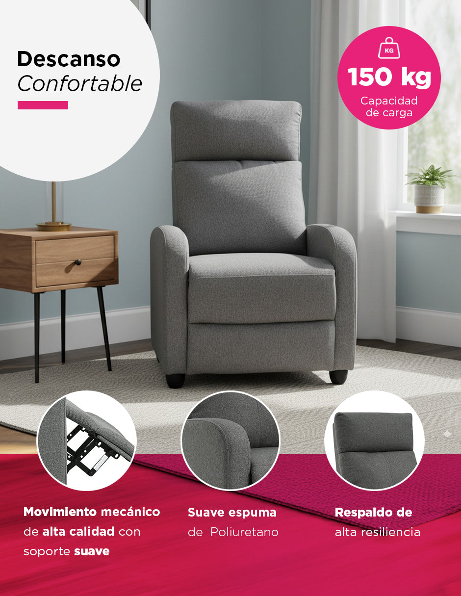 Sillon Reposet Torino Gris Vanlig