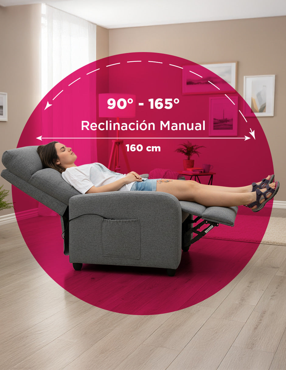 Sillon Reposet Torino Gris Vanlig