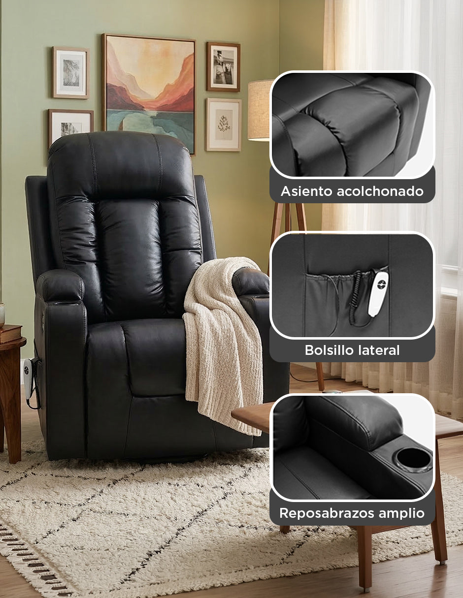 Sillón Reposet Napoli Negro Electrico