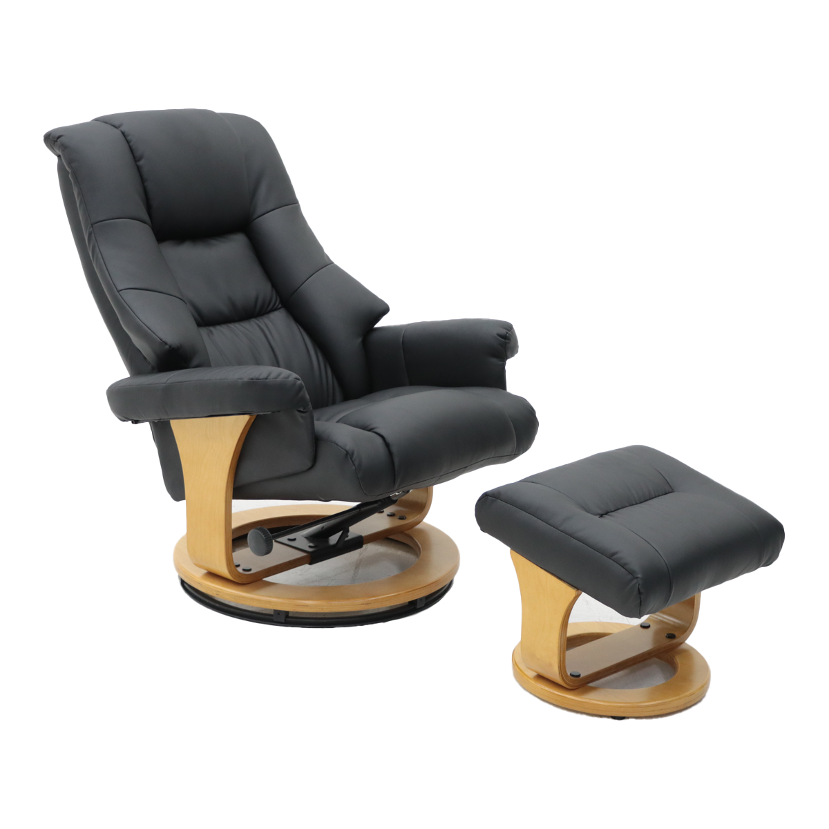 Sillón Reposet con Taburete Paris Negro