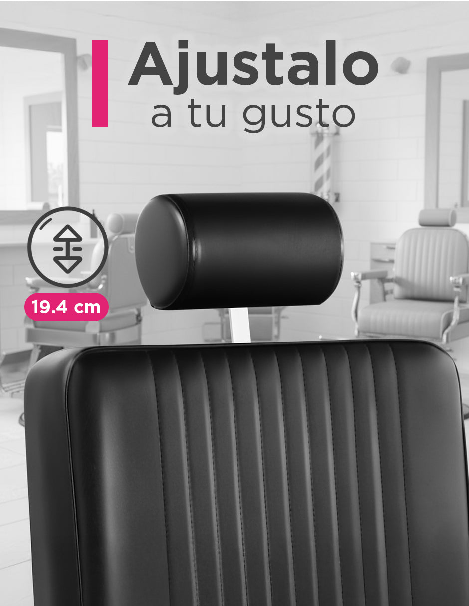 Sillón de Barbería Brescia Negro Gold Clásico