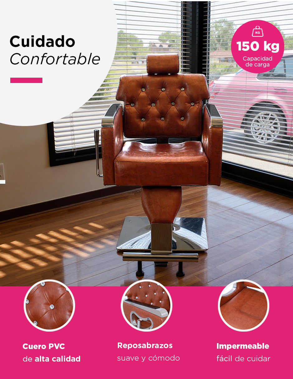 Sillón de Barbería Sorano Café Vintage