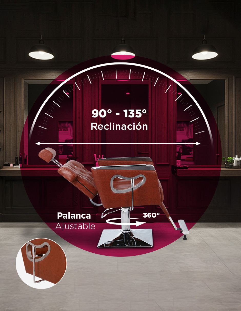 Sillón de Barbería Sorano Café Vintage