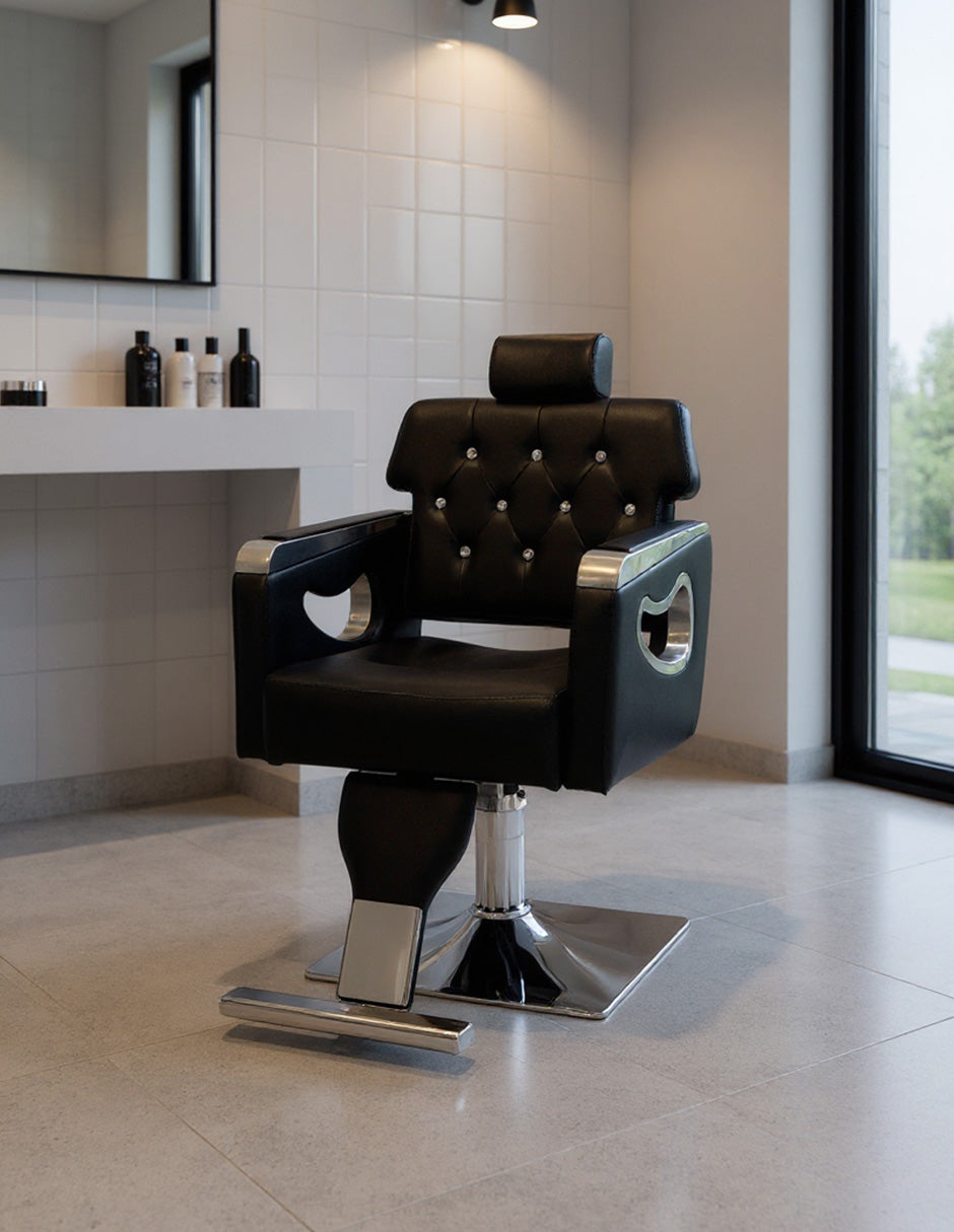 Sillón de Barbería Sorano Negro Vintage