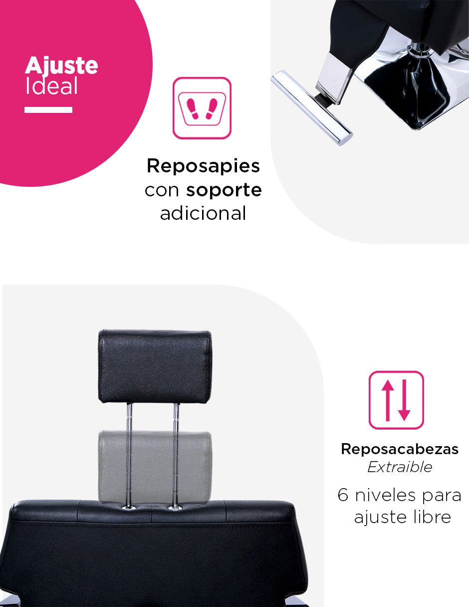 Sillón de Barbería Sorano Negro Vintage