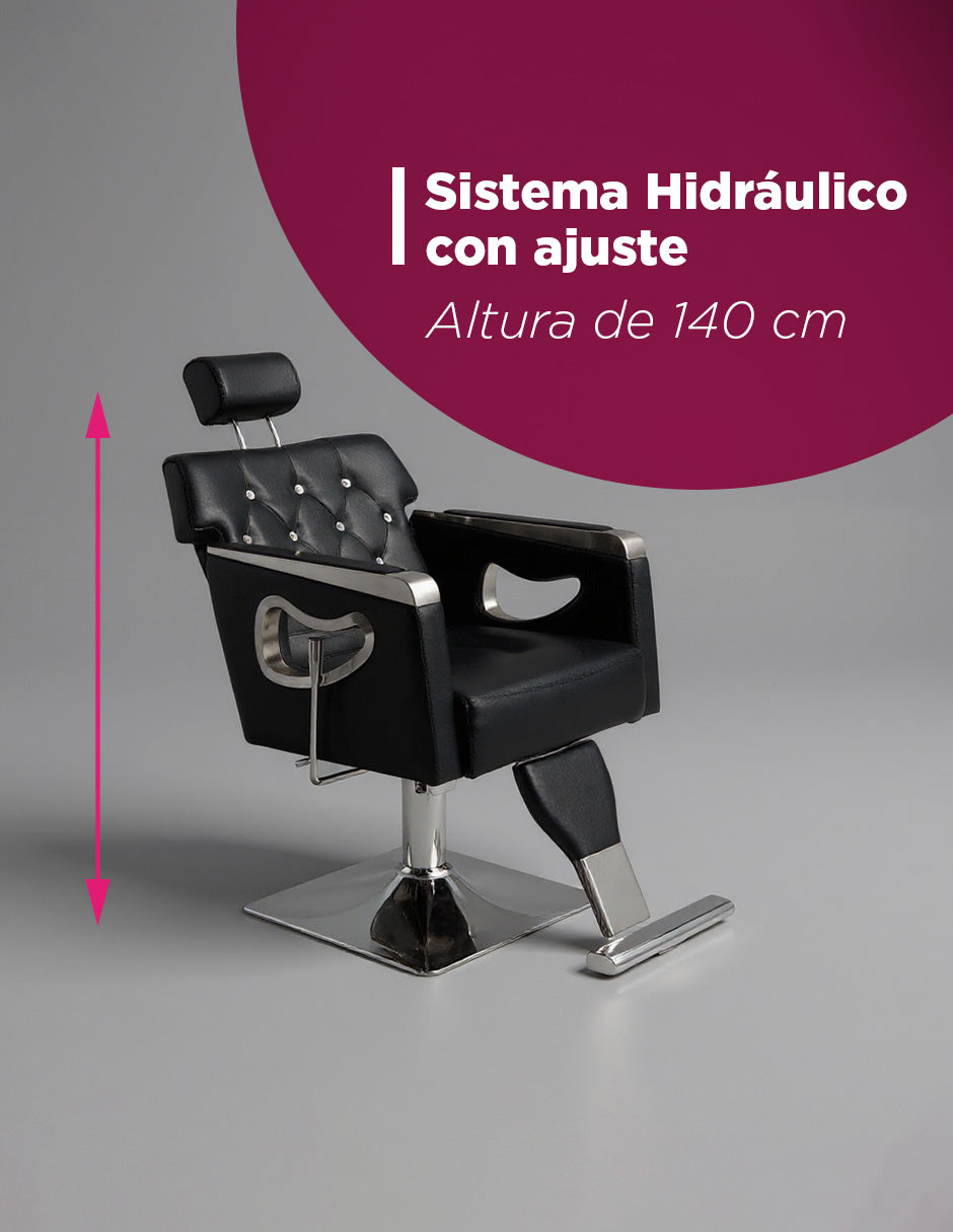 Sillón de Barbería Sorano Negro Vintage