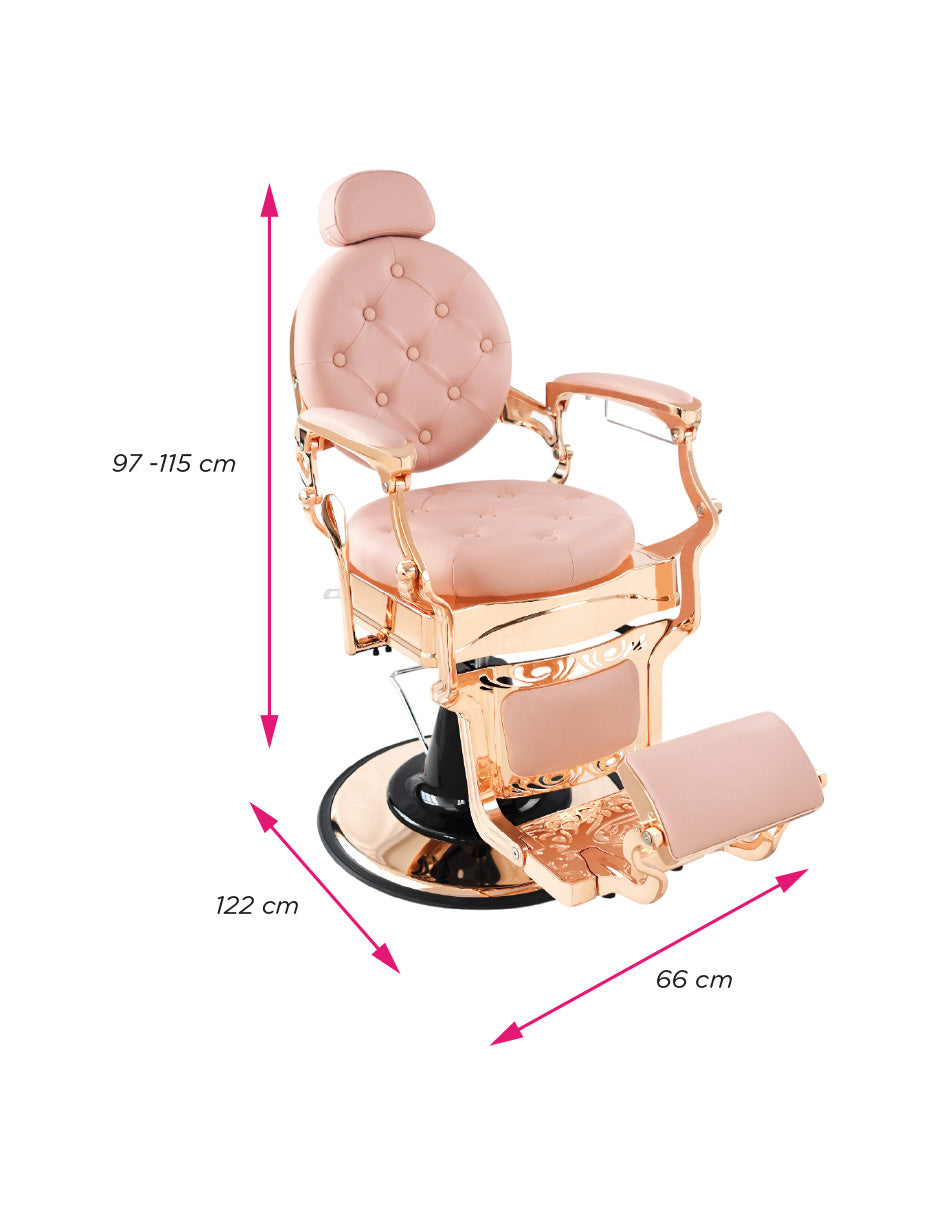 Sillón de Barbería de Lujo Bérgamo Rosa