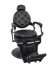 Sillón de Barbería Bérgamo Negro: Elegancia Clásica y Resistencia Incomparable