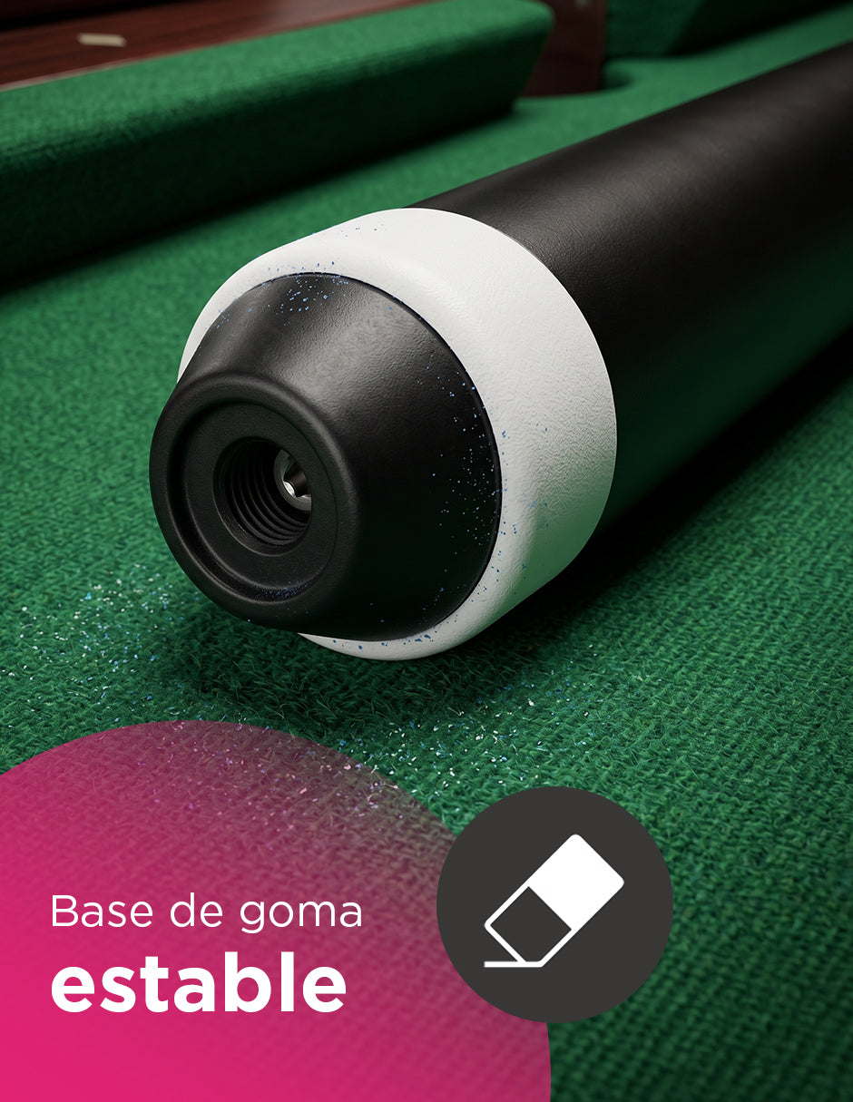 Taco de Billar Desarmable Tyler Negro 145 cm de 2 Piezas con Base de Goma