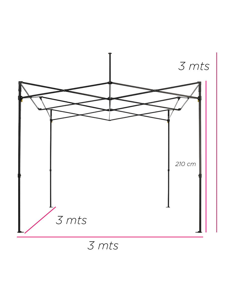 Toldo Vanlig Hexagonal 3x3 Blanco (Incluye lona)