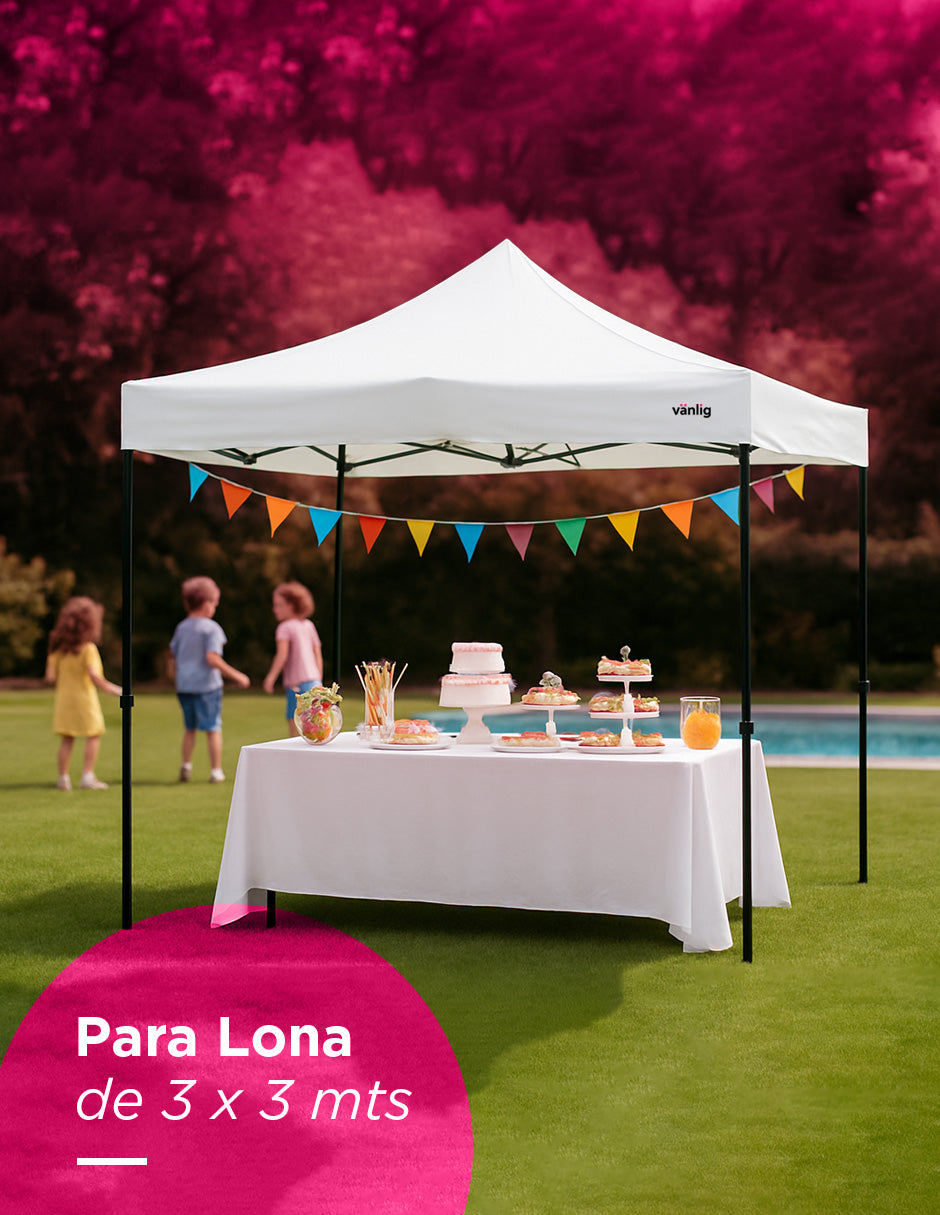 Toldo Vanlig Hexagonal 3x3 Blanco (Incluye lona)