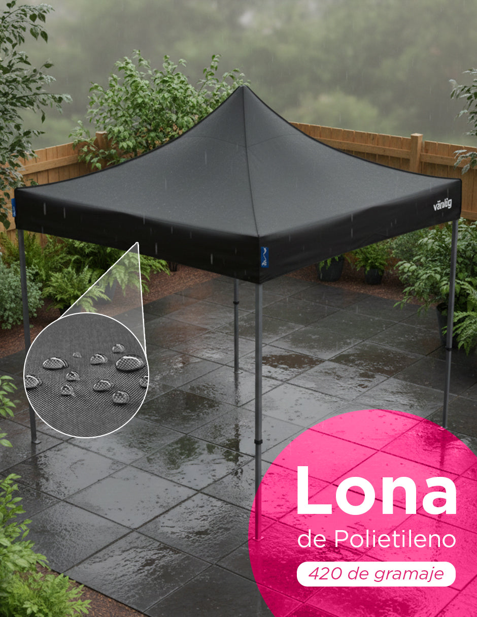 Toldo 3X3 Mega Reforzado Alemán Negro
