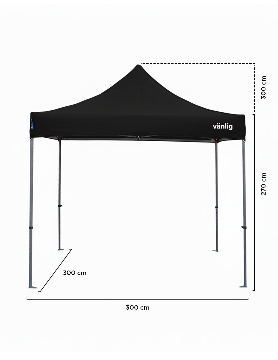 Toldo 3X3 Mega Reforzado Alemán Negro