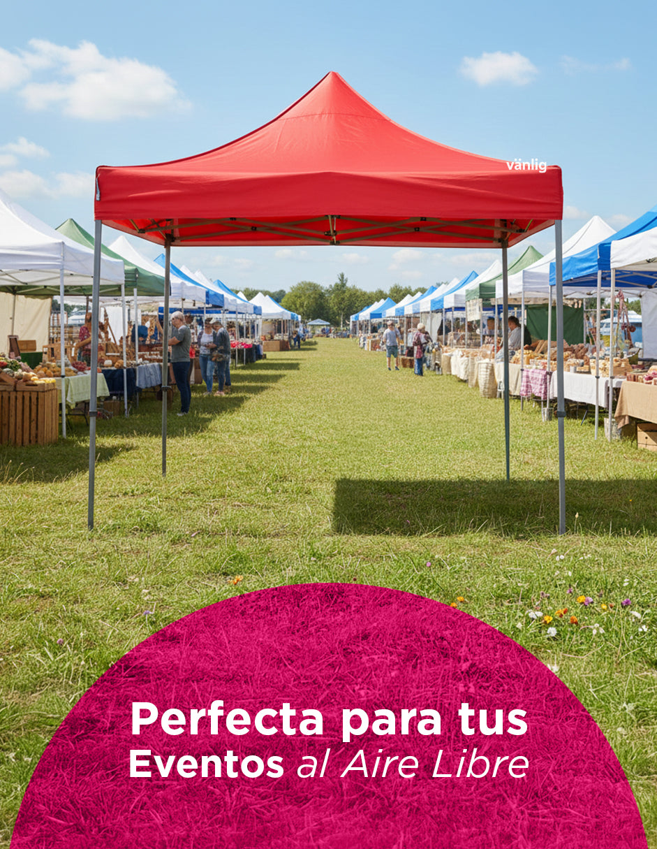 Toldo 3X3 Mega Reforzado Alemán Rojo